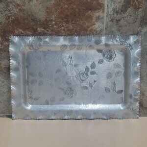 Vintage Federal Silver Co Florette Design Aluminum Serving Tray